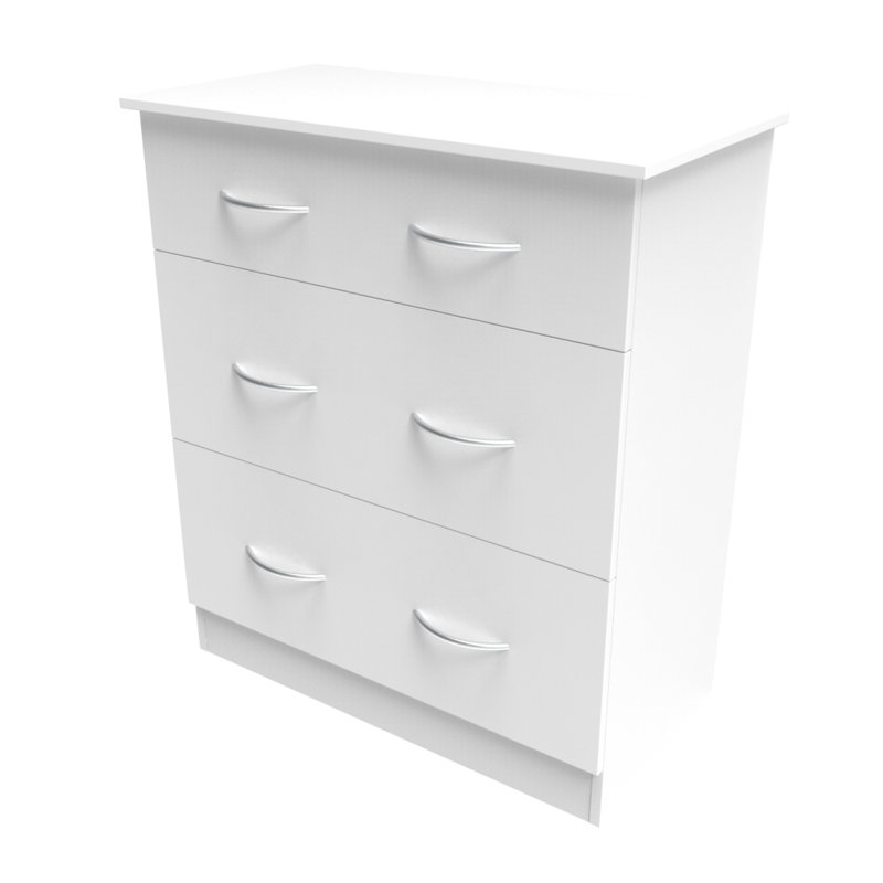Fully Assembled Crete 3 Drawer 76.5Cm W Double Dresser