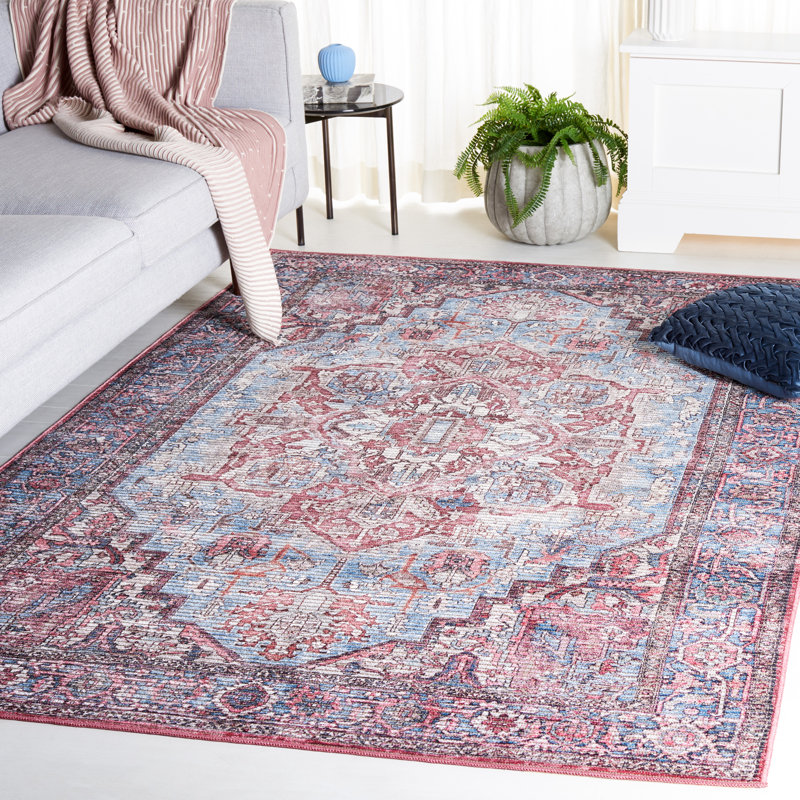 Serapi Performance Machine Washable Oriental Rug, Square 6'7"