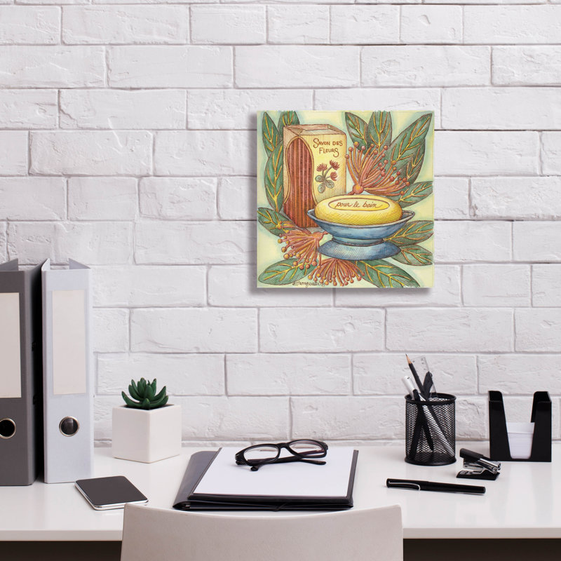 «Savons Des Fleurs» par Andrea Strongwater, art mural sur toile, H 12 po x l 12 po x P 0,75 po