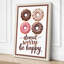 Donut Worry Be Happy Typography - Wrapped Canvas-54006789-54006795