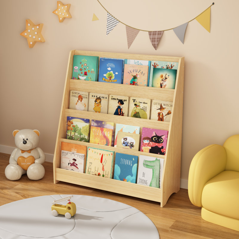 34.64''H X 31.49'' W 4-Shelf Bookcase