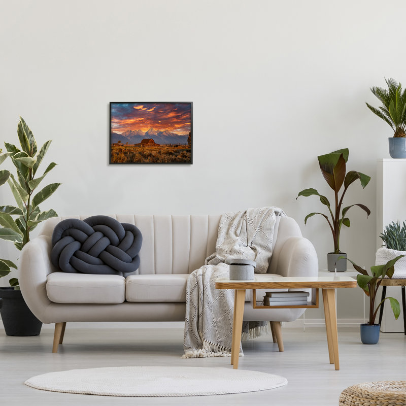 «Mountain Cabin Sunset» encadré sur bois par Daniel Sproul, Giclée encadrée noir minuit, H 16 po x l 20 po x P 1,5 po