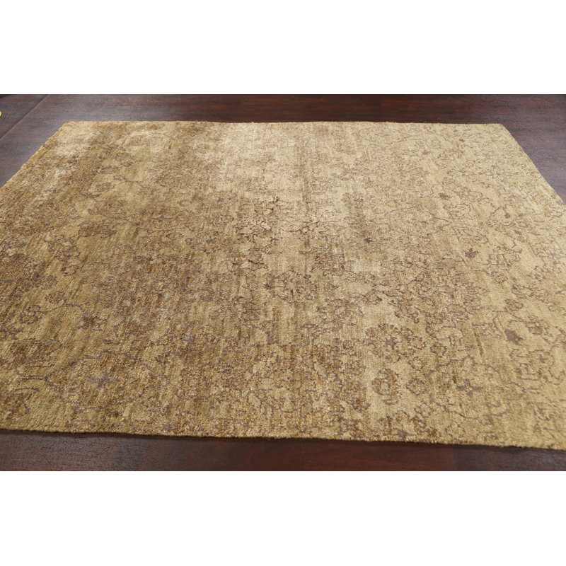 Tapis oriental floral Oushak fait à la main 8 x 10