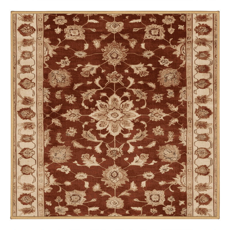 Tapis brun lavable à la machine, Carré 3 pi