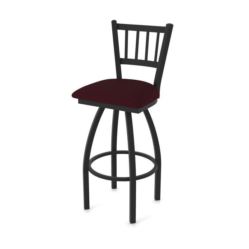 Tabouret pivotant 810 Contessa, Noir froissé, Tabouret de comptoir (siège d'une hauteur de 25 p, Bordeaux Canter