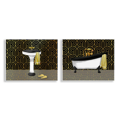 Ensemble de 2 plaques murales élégantes à motif géométrique, Conrad Knutsen