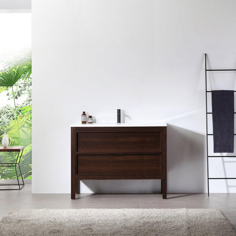 Meuble-lavabo de 48 po Gonzalo, Noyer foncé
