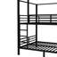 Lit double superposé en métal double pleine grandeur, noir, avec rangement central et garde-robe, conception silencieuse, structure robuste, style moderne, assemblage facile du lit noir, esthétique, installation-699482476