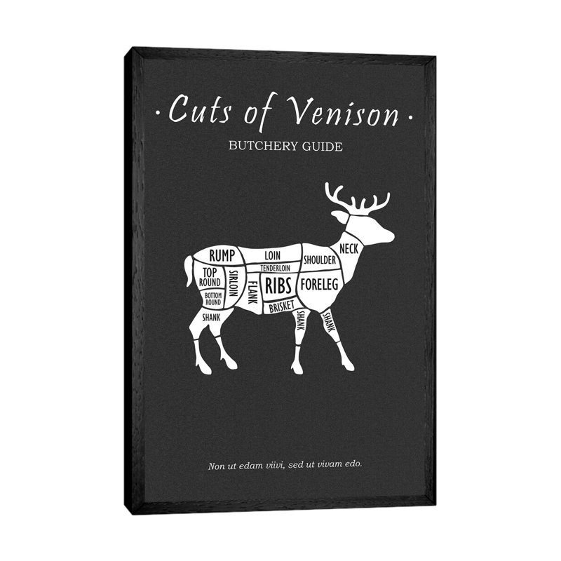 Butchery Venison by Mark Rogan - Print on Canvas, 152.4cm H x 101.6cm W x 3.81cm D, Black Framed