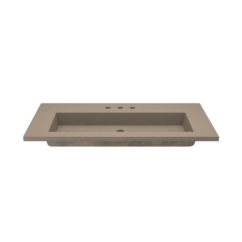 48" Capistrano Vanity Top With Integral Sink, Earth, 8" Centers