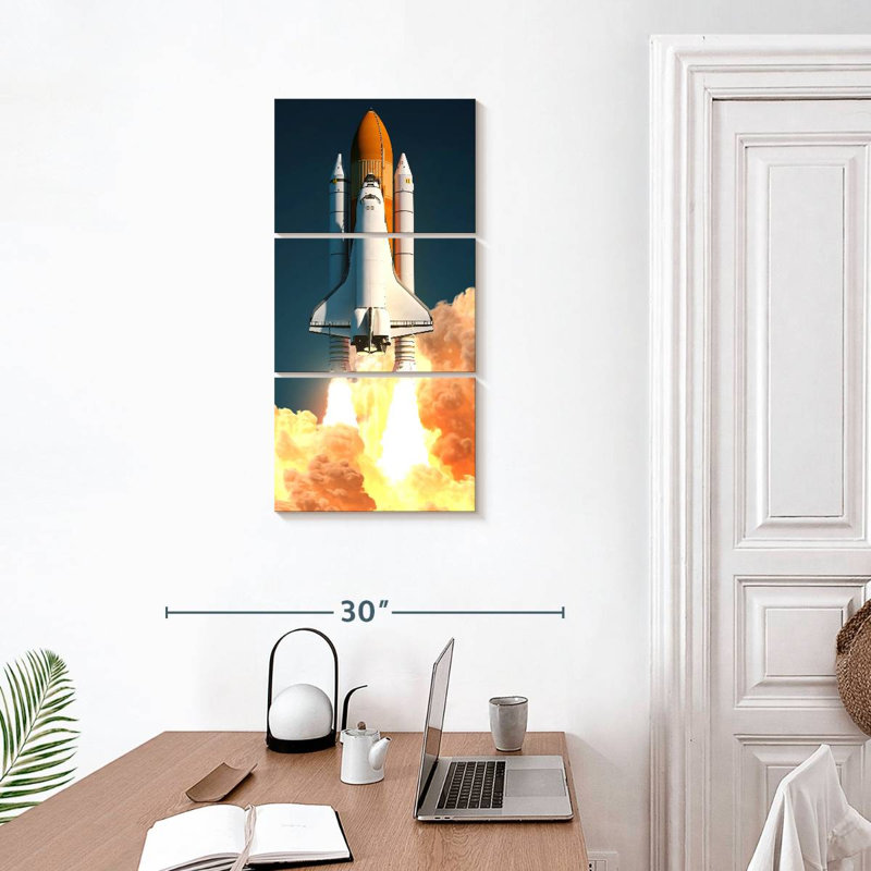 Launching Space Shuttle, 32" H x 15" W