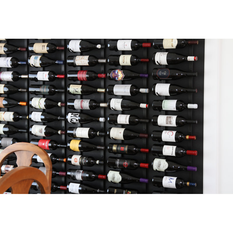 15 Bottle Wall Mounted Wine Bottle Rack, Brushed Nickel