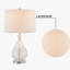 Ensemble de 2 lampes de table en verre transparent H 23 po avec abat-jour en lin blanc pour table de chevet