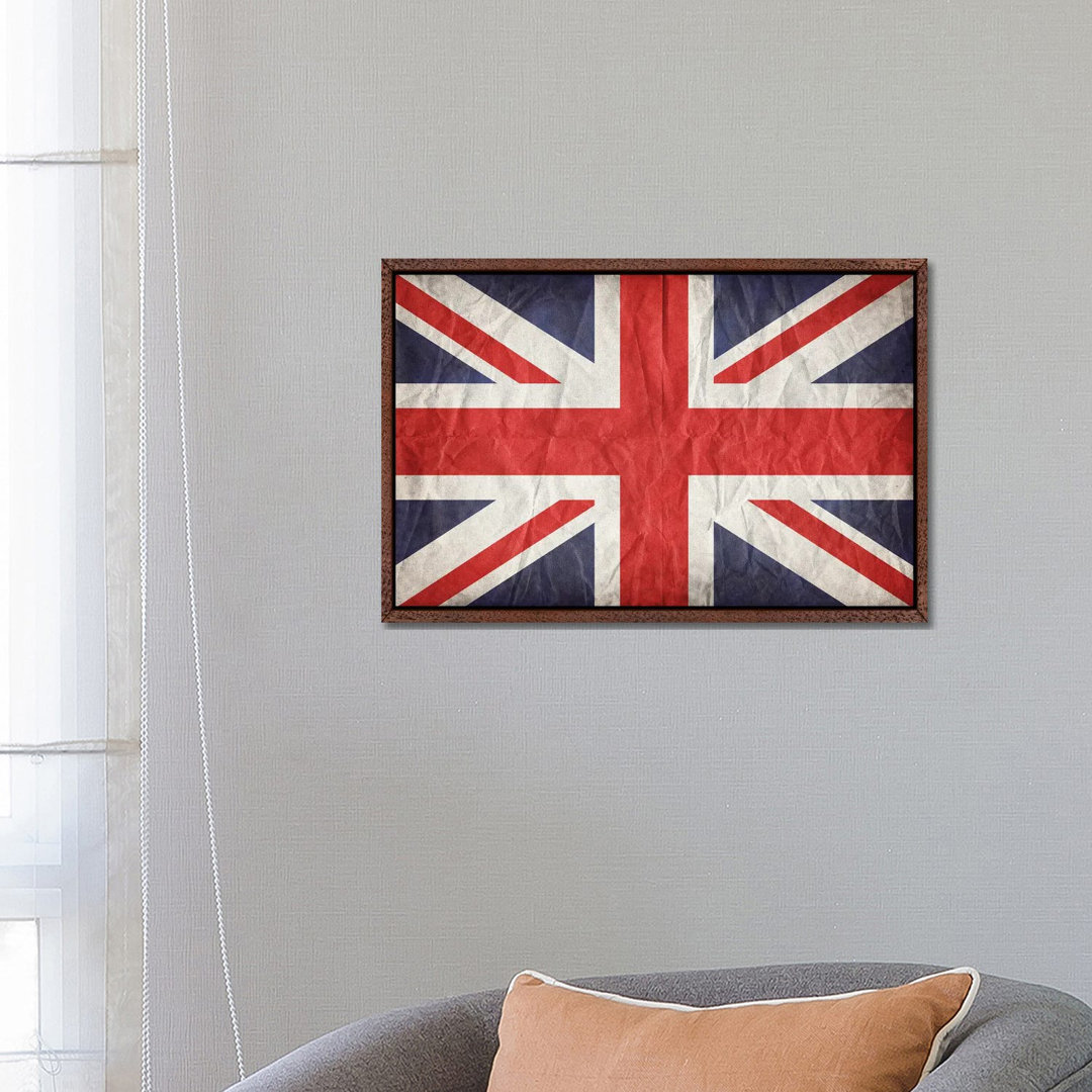 Union Jack im Vintage-Stil von Jane Rix - Galerie-verpackte Leinwand Giclée auf Leinwand