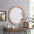 Round Wood Framed Wall Mirror