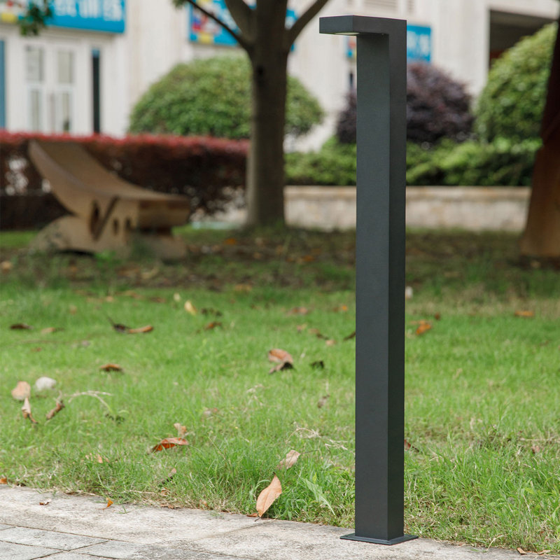 Light Outdoor Pathway LED Lights Modern European Design Garden Lights Square Landscape Lighting, 25" H x 6" W x 4" D, Grey