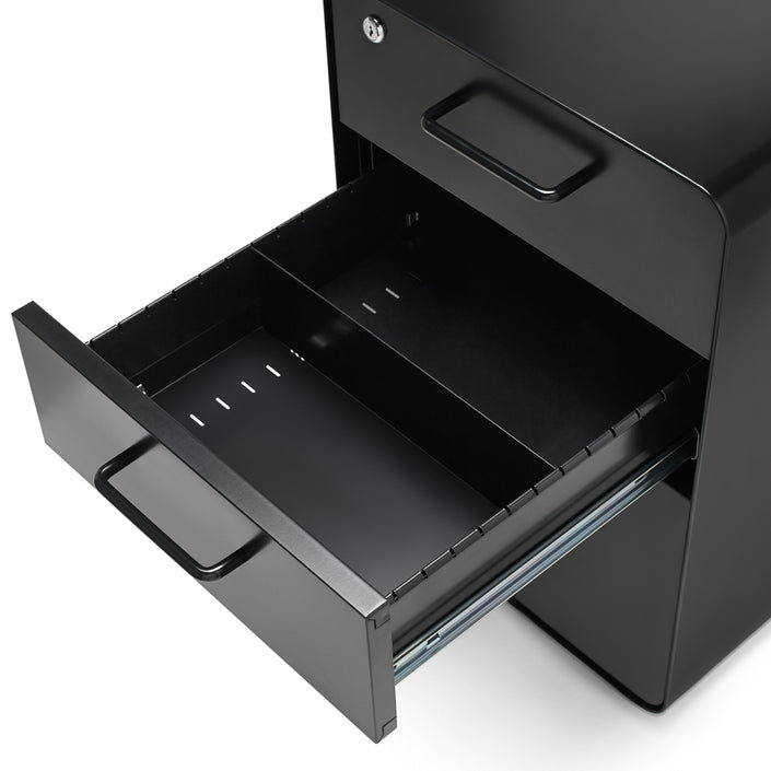 Stow 3-Drawer File Cabinet w/Casters, Black