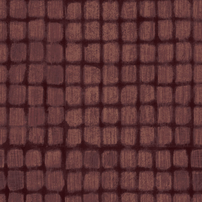 Weathered Mosaic - Papier peint par Norman Wyatt Home, Bourgogne, Papier de qualité supérieure, Non-Pasted