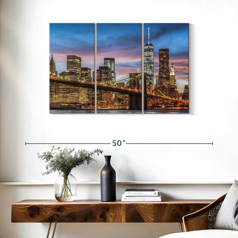 Lilie Brooklyn Bridge Skyline, H 24 po x l 38 po