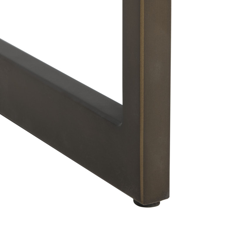 Vera Solid Wood Writing Desk, Smoked Eucalyptus/Bronze Plated