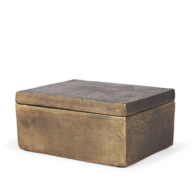 Shamille Metal Decorative Box, 4.72" H x 7.87" W x 9.84" D