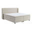 Grand lit en chenille beige Adonia avec rangement (matelas inclus)