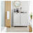Tilted Laundry Hamper with Removable Basket, Hidden Laundry Storage Cabinet, Free-Standing Bathroom Organizer for Home, White