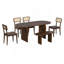 Ensemble de salle à manger moderne 6 pièces, table de salle à manger ovale en bois, 4 chaises et banc-400463757