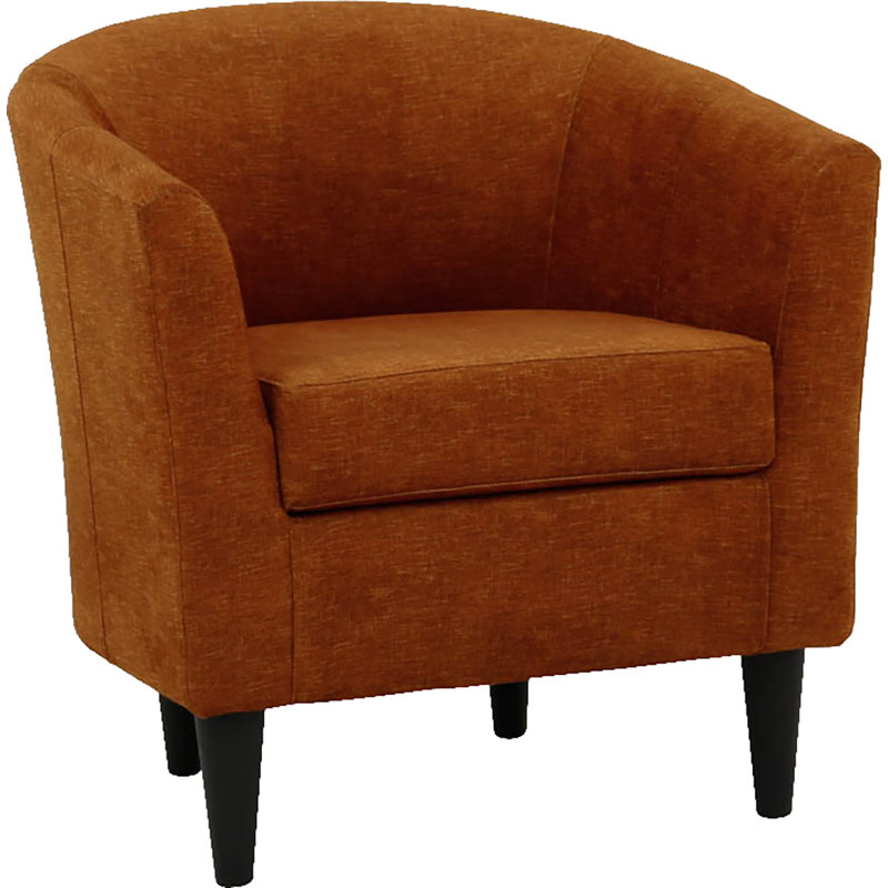 Fauteuil demi-tonneau l 31,5 po Kronos, Polyester tangerine Aston, Noir