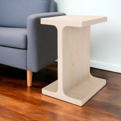Table de bout à piédestal en bois massif naturel 20 po