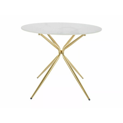 Abdulazeem Round Metal Base Dining Table