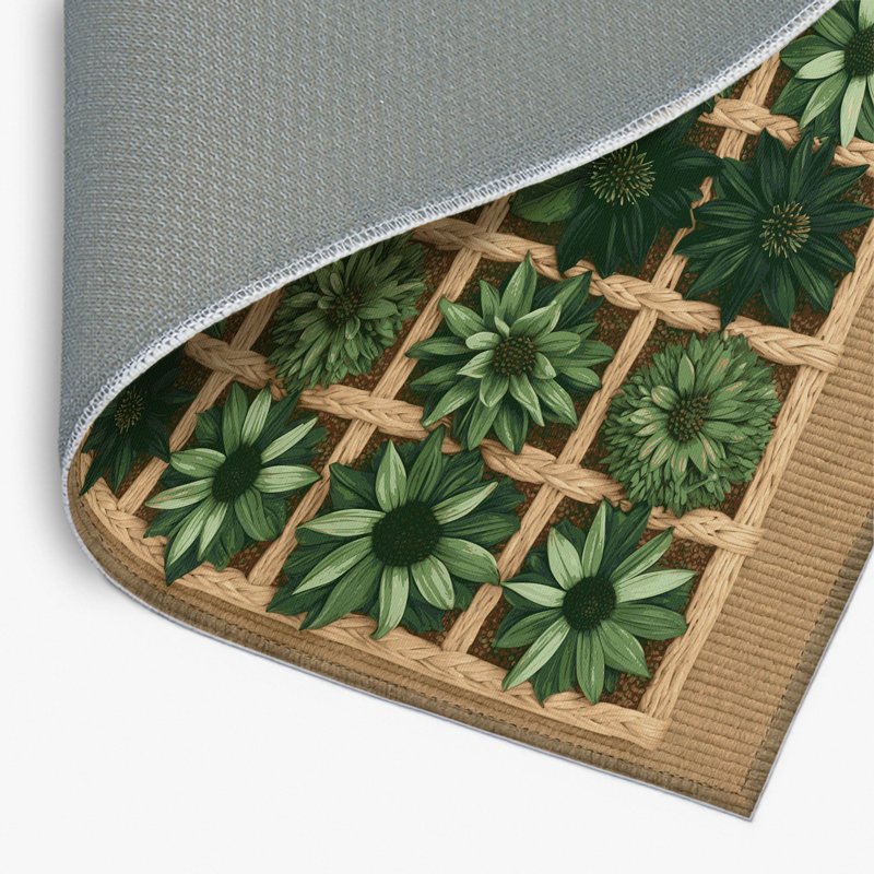 Nature Green Indoor and Outdoor Area Rug, Rectangle 4' x 6'