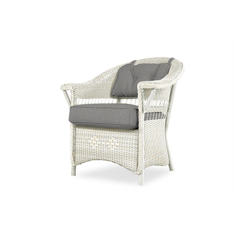 Nantucket Outdoor Dining Armchair, Antique White, Remy Pebble