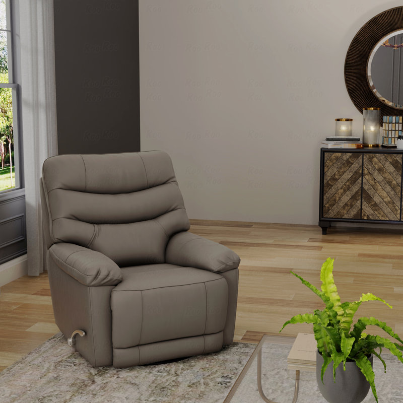 Swivel Glider With Recliner Function With Manual Footrest In Oslo Sky, Gray