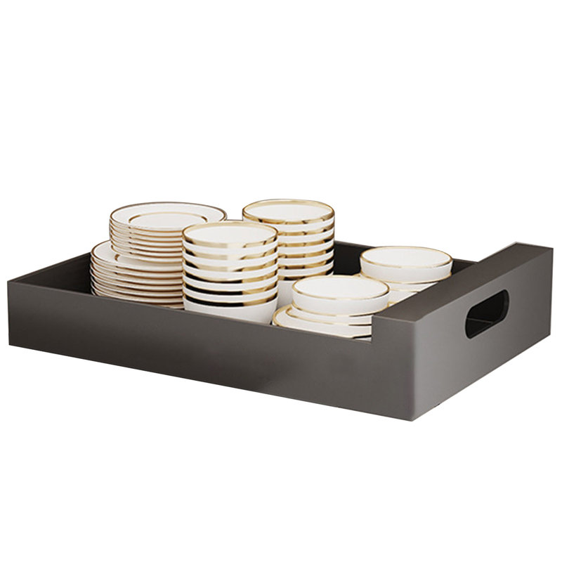 Organisateur de tiroir escamotable en acier au carbone avec tablettes coulissantes en microfibre pour garde-manger et cuisine