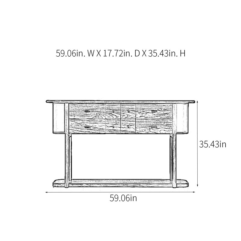 Console rétro avec tiroirs Retro, H 35,43 po x l 59,06 po x P 17,72 po