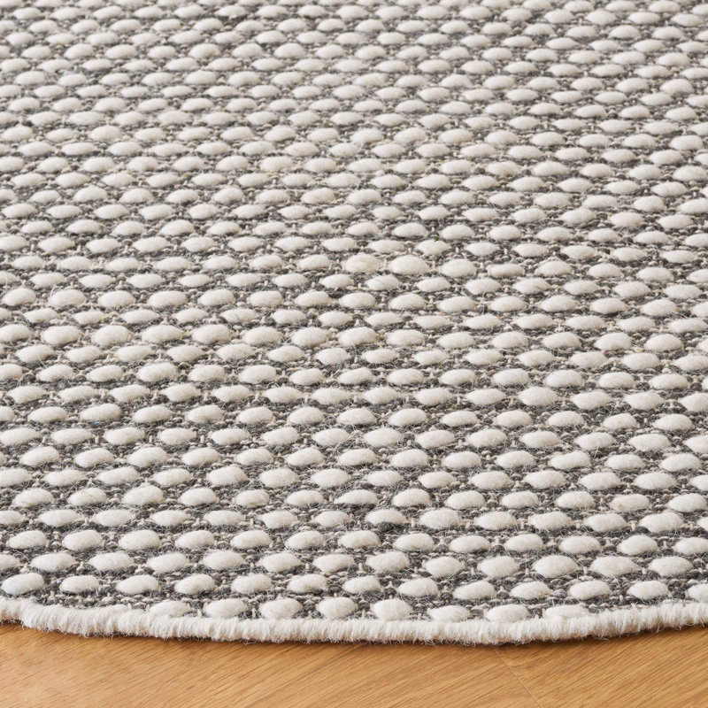 Cacilia Flat Weave Wool/Cotton Rug in Gray, Round 6'
