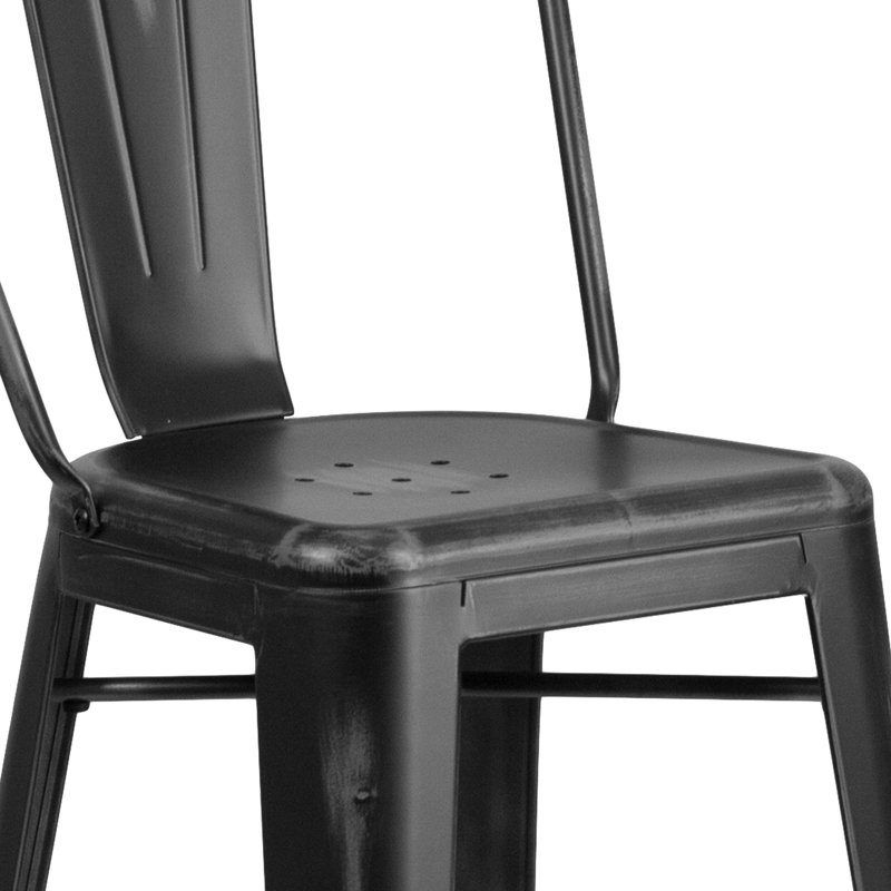 Tabouret de bar Iddings, Noir patiné, 1, Tabouret de bar (siège d'une hauteur de 30 po)