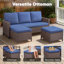 Ensemble de conversation pour canapé d'extérieur en osier 5 pièces avec chaises pivotantes et repose-pieds-1215607195