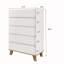 Commode blanche minimaliste 4 + 2 tiroirs avec pieds en bois massif, conception sans poignée