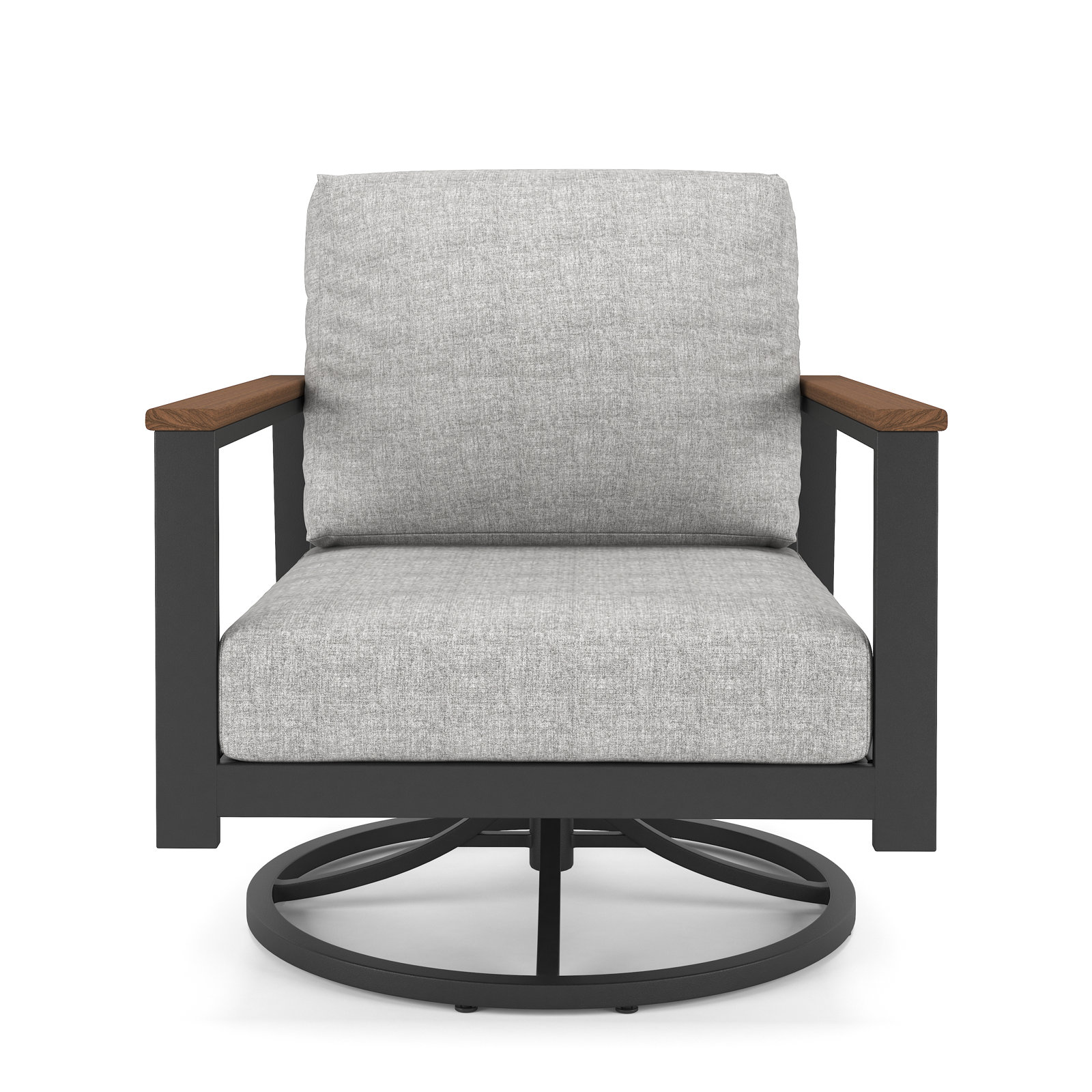 Townsend Outdoor Rocking Metal Chair with Sunbrella® Cushions, Canvas Granite Sunbrella® Canvas, Brown, Yes