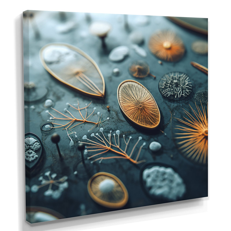 «Microscopic Life Botanical - Abstract», impression murale, H 30 po x l 30 po x P 1 po, Toile tendue