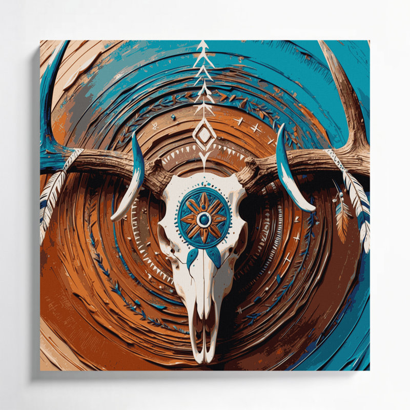 Art mural sur toile gris Southwestern Animals, H 8 po x l 8 po