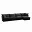 Canapé modulaire long à housse avec housse, canapé avec accoudoirs souples, canapé à assise profonde en chenille avec 2 grands coussins, canapé confortable pour le salon, appartement, tissu en chenille