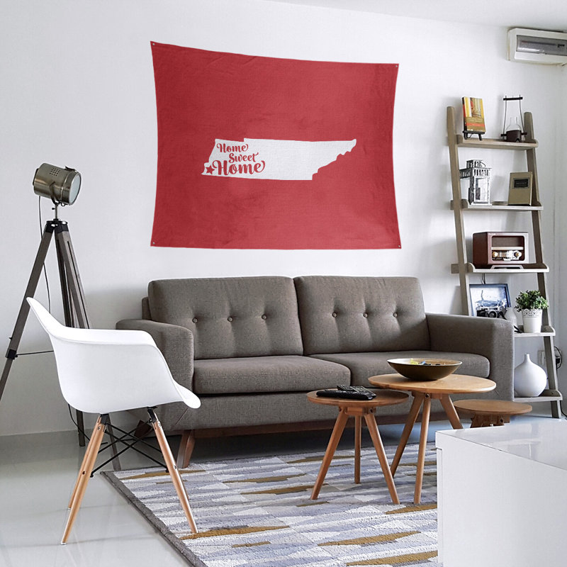 Tapisserie Home Sweet Memphis, H 68 po x l 80 po, Rouge