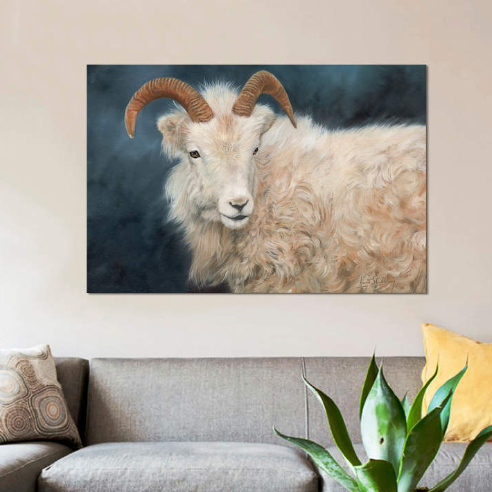 « mountain chèvre i », impression sur toile, H 18 po x l 26 po x P 1,5 po, Pas de tapis, Toile tendue