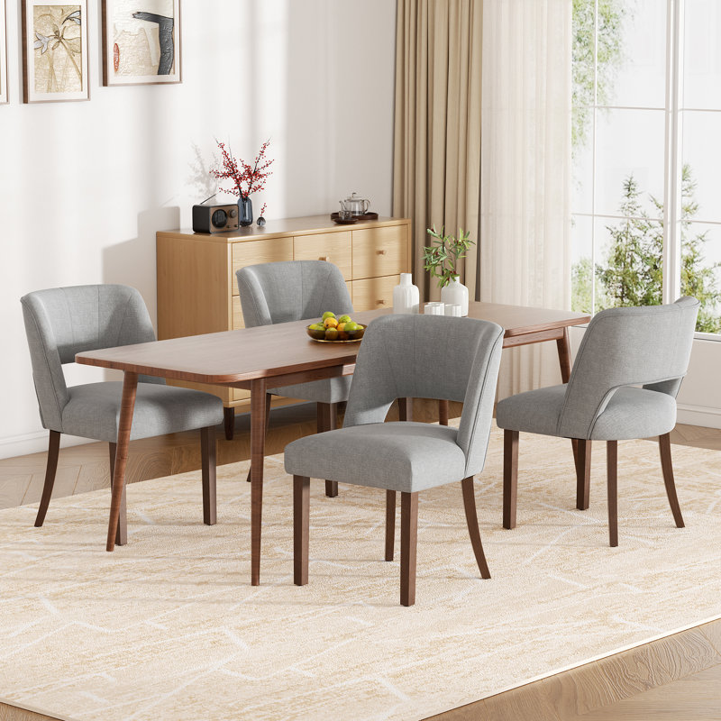 Chaise d'appoint rembourrée en bois massif, Brun