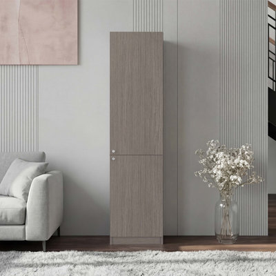 Kudai Storage Cabinet with 5 Shelves for Books and Decorative Items, Modern Design, Positano and Wenge