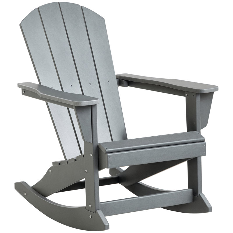 Chaise berçante d'extérieur en métal Topsfield, Gris clair