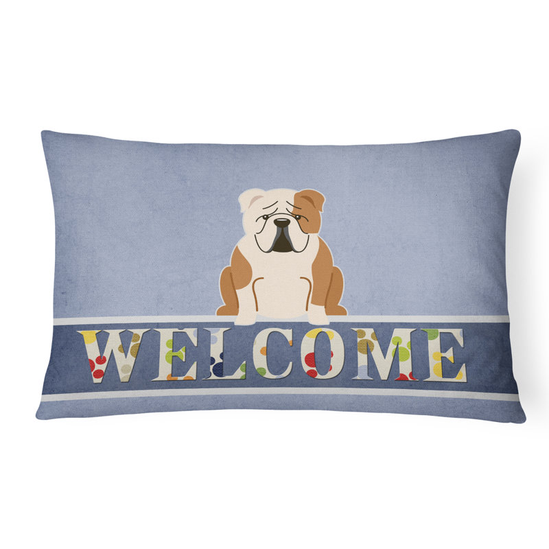  Coussin English Bulldog, Fauve / blanc